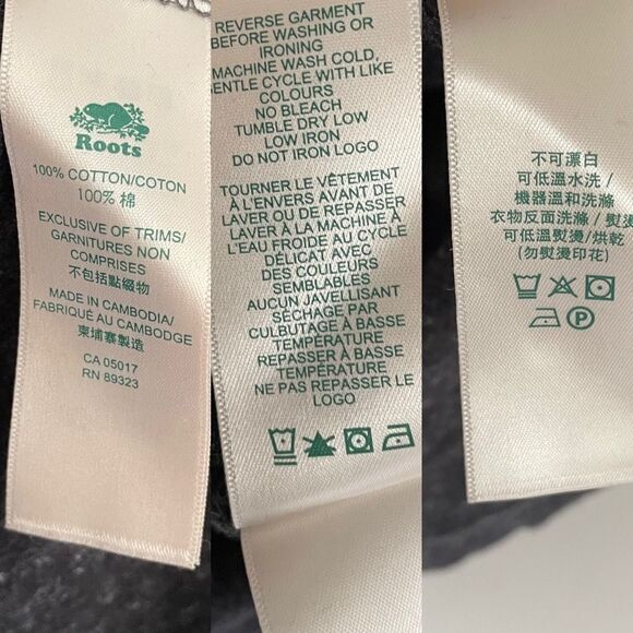 Roots CANADA Cotton Sleeveless Crew Neck Tank Top T-Shirt Charcoal Grey S - Picture 8 of 8